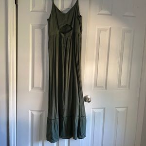 Aerie olive green maxi dress